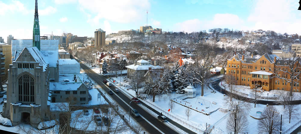 Rooftop view in winter